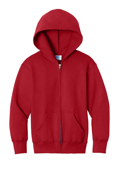 Zip Hoodie / Red / front