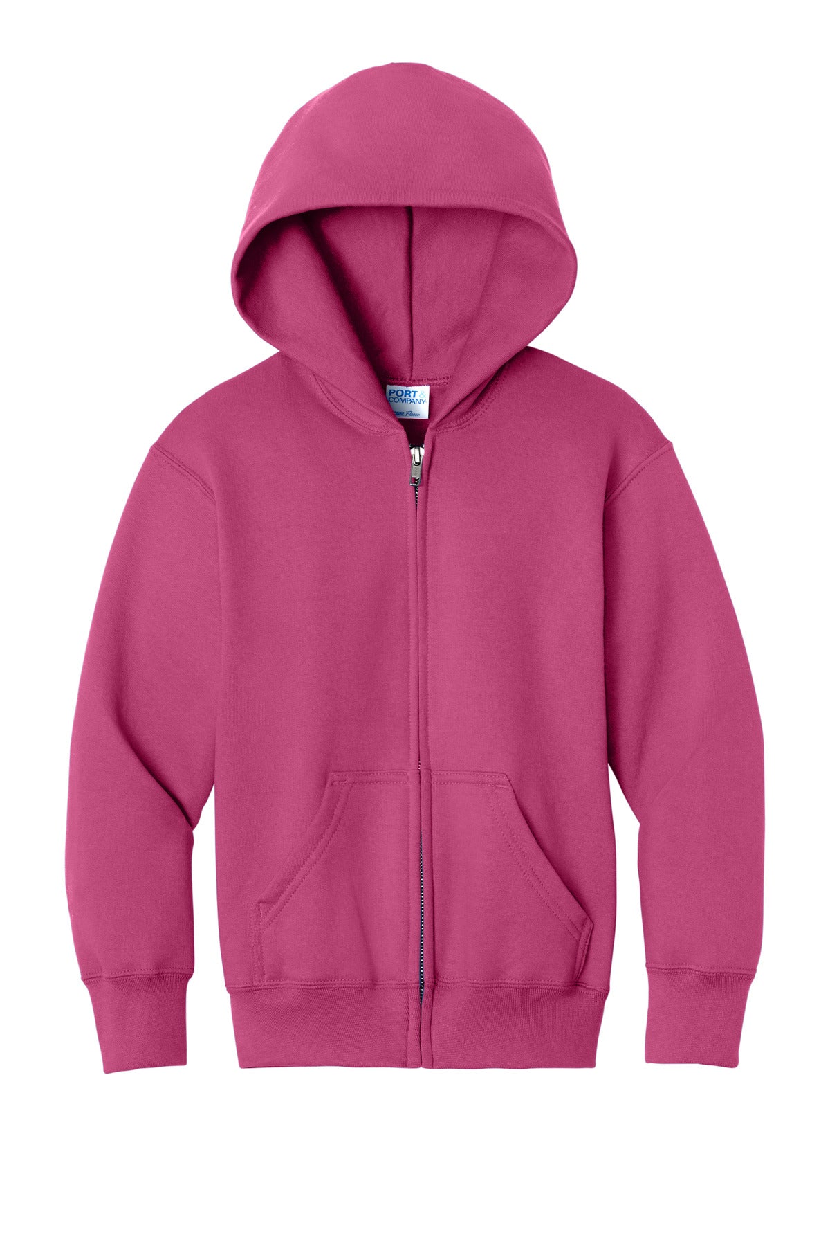 Port & Co Youth Core Fleece Full-Zip Hooded Sweatshirt. PC78YZH (Choose Your Design)