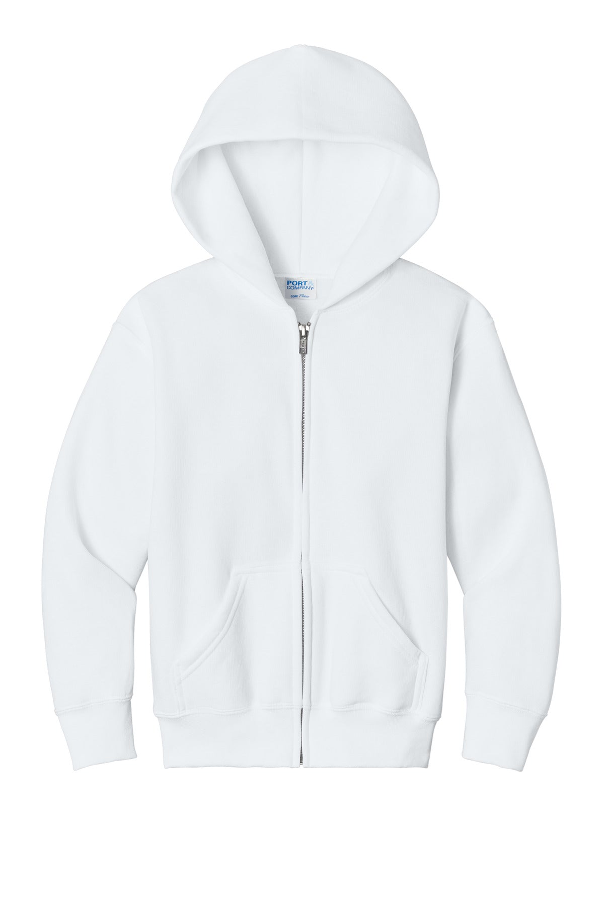 Port & Co Youth Core Fleece Full-Zip Hooded Sweatshirt. PC78YZH (Choose Your Design)