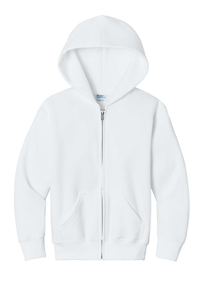 Zip Hoodie / White / front