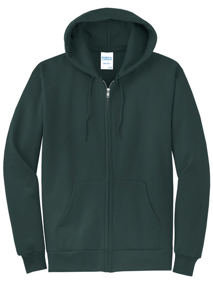 Port & Co Core Fleece Full-Zip Hooded Sweatshirt. PC78ZH (Choose Your Design)