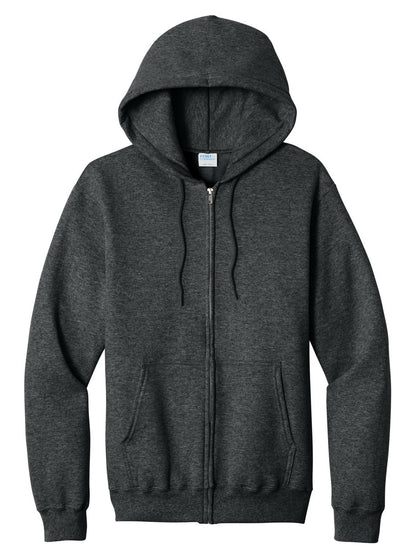 Port & Co Core Fleece Full-Zip Hooded Sweatshirt. PC78ZH (Choose Your Design)