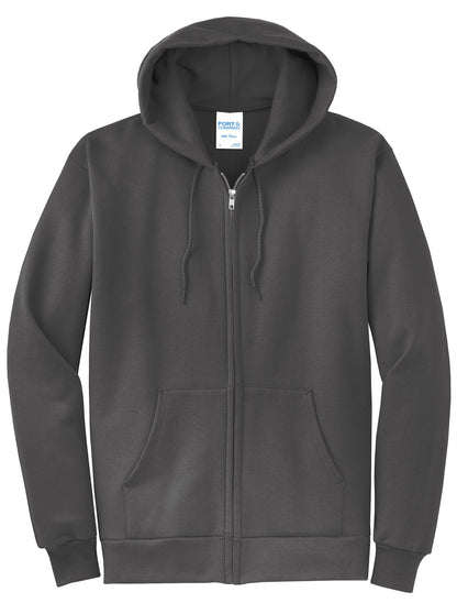 Port & Co Core Fleece Full-Zip Hooded Sweatshirt. PC78ZH (Choose Your Design)