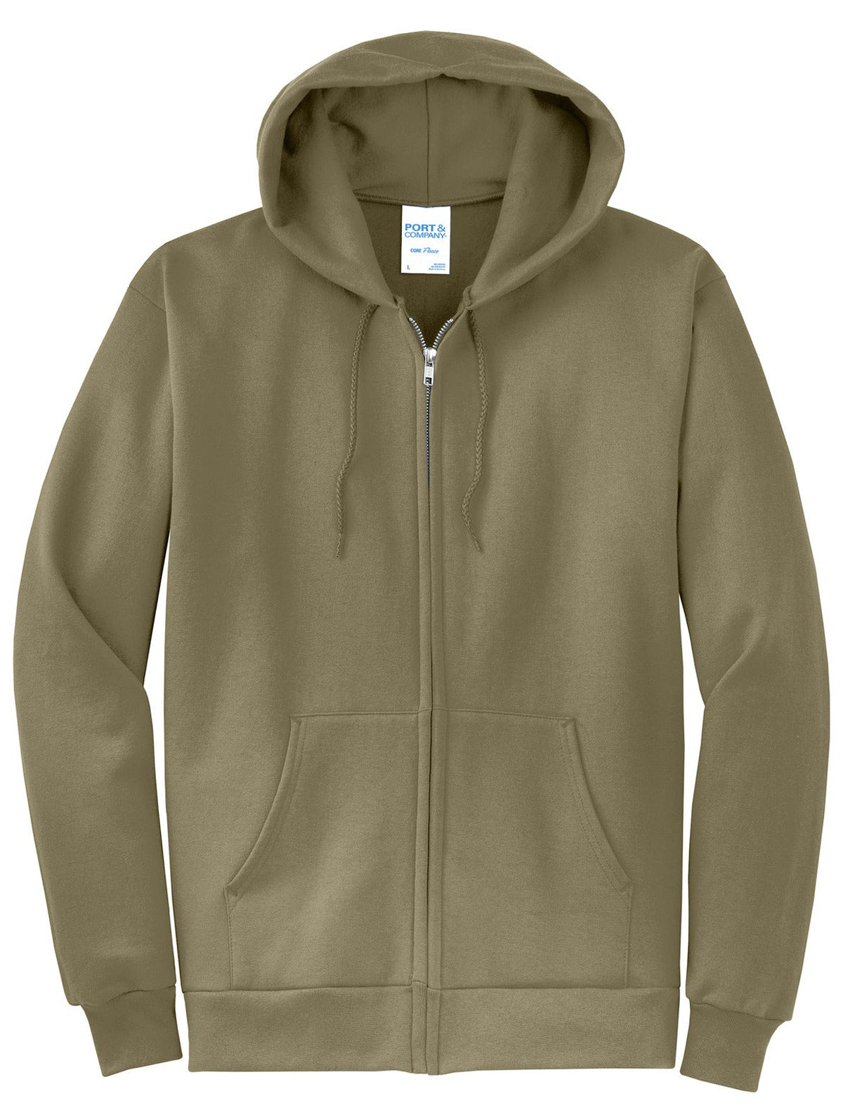 Port & Co Core Fleece Full-Zip Hooded Sweatshirt. PC78ZH (Choose Your Design)