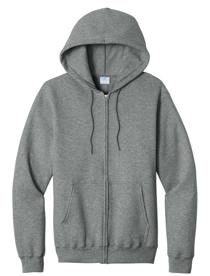Port & Co Core Fleece Full-Zip Hooded Sweatshirt. PC78ZH (Choose Your Design)