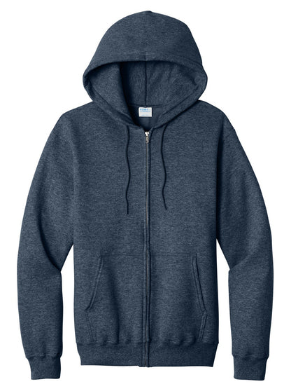 Port & Co Core Fleece Full-Zip Hooded Sweatshirt. PC78ZH (Choose Your Design)