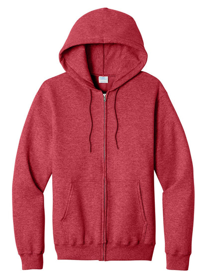 Zip Hoodie / Heather Red / front