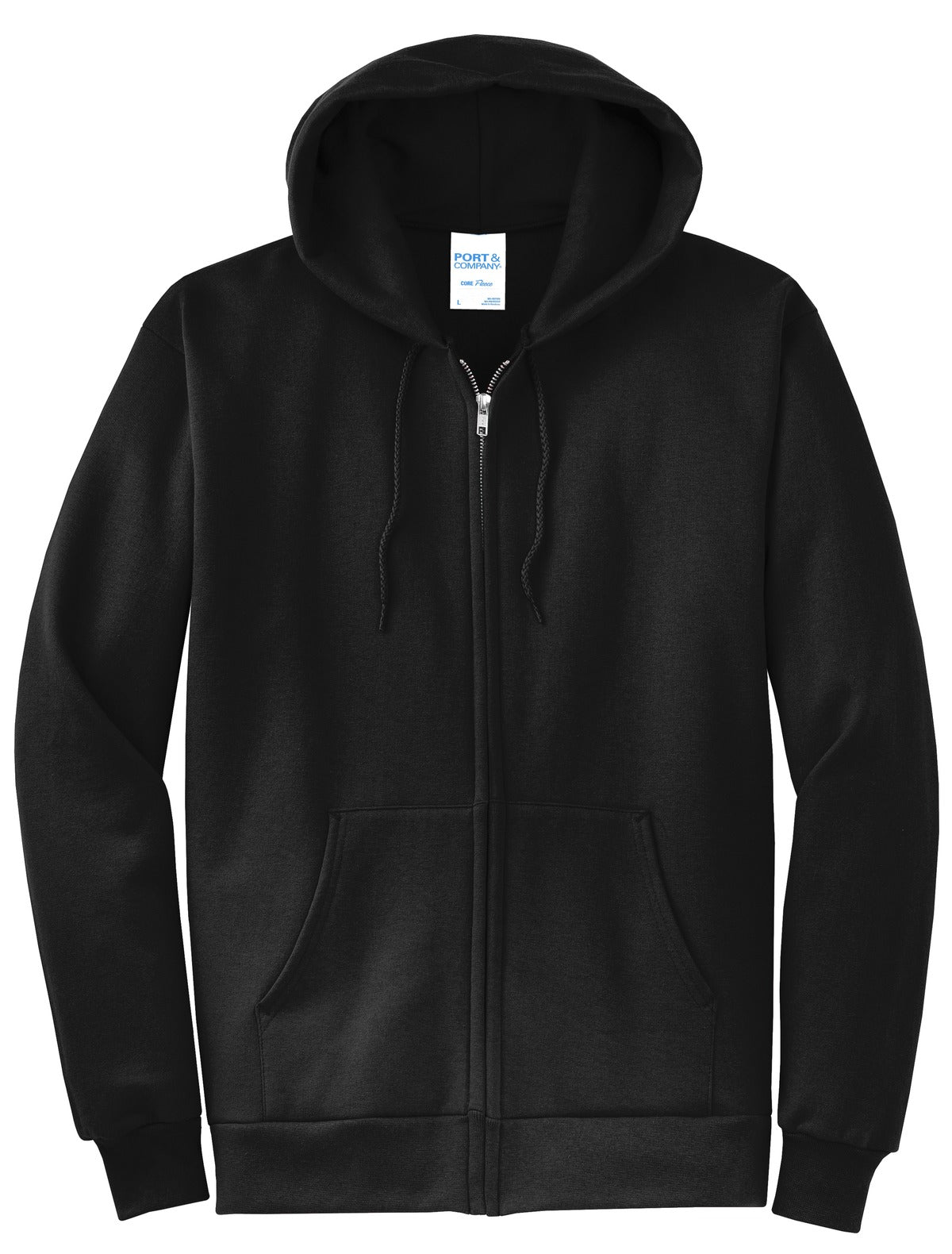 Zip Hoodie / Jet Black / front