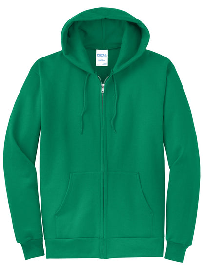 Port & Co Core Fleece Full-Zip Hooded Sweatshirt. PC78ZH (Choose Your Design)