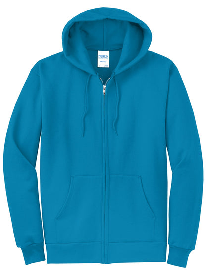 Port & Co Core Fleece Full-Zip Hooded Sweatshirt. PC78ZH (Choose Your Design)