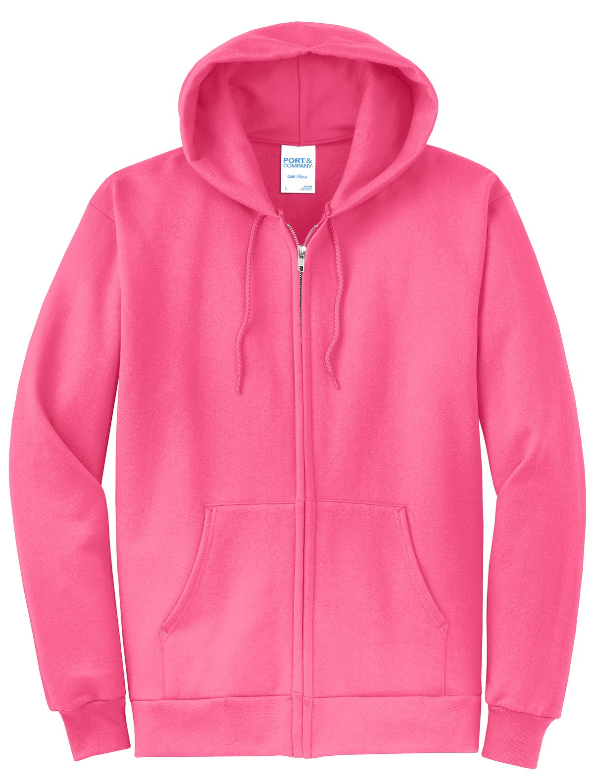 Port & Co Core Fleece Full-Zip Hooded Sweatshirt. PC78ZH (Choose Your Design)