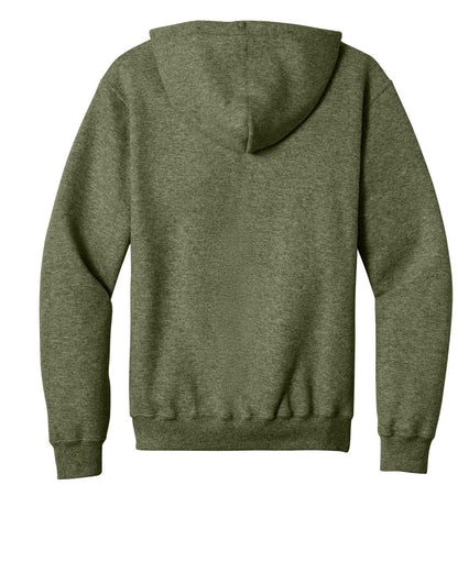 Port & Co Core Fleece Full-Zip Hooded Sweatshirt. PC78ZH (Choose Your Design)