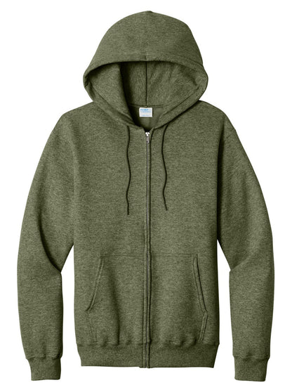 Port & Co Core Fleece Full-Zip Hooded Sweatshirt. PC78ZH (Choose Your Design)