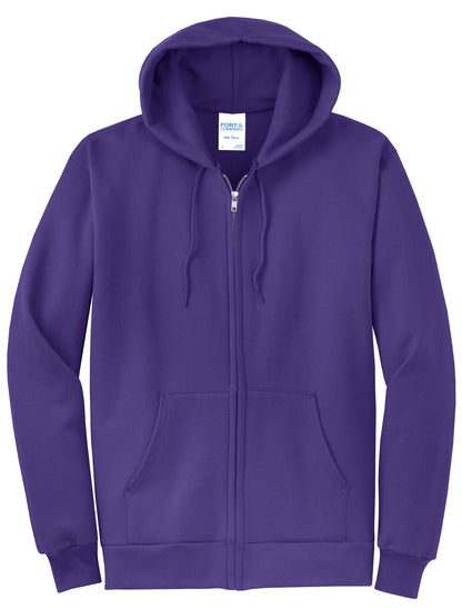 Port & Co Core Fleece Full-Zip Hooded Sweatshirt. PC78ZH (Choose Your Design)