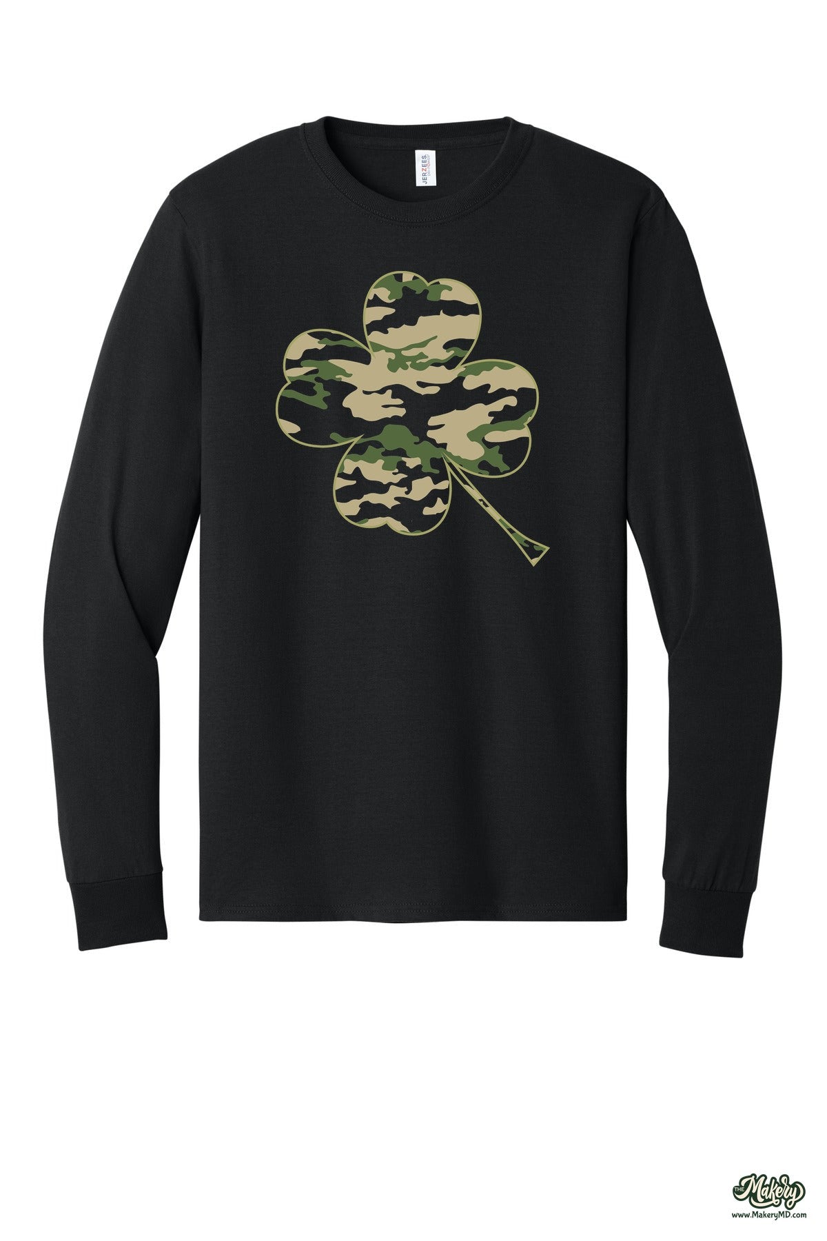 Camo Clover - Long Sleeve Tee / Black / front