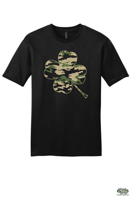 Camo Clover - Short Sleeve Tee / Black / front