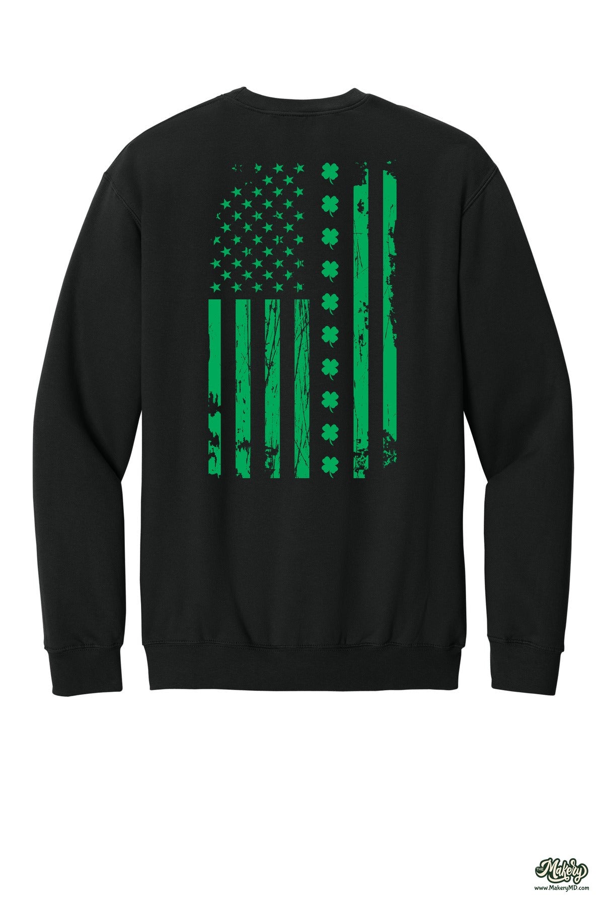 Shamrock Flag - Crewneck Sweatshirt / Black / back