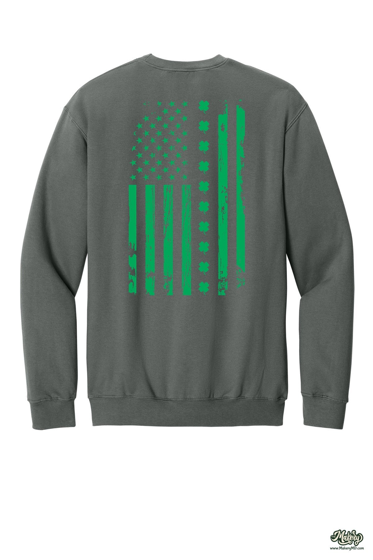 Shamrock Flag - Crewneck Sweatshirt / Charcoal / back