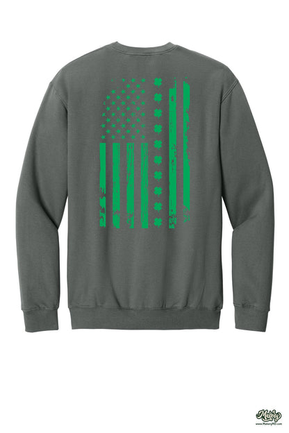 Shamrock Flag - Crewneck Sweatshirt / Charcoal / back