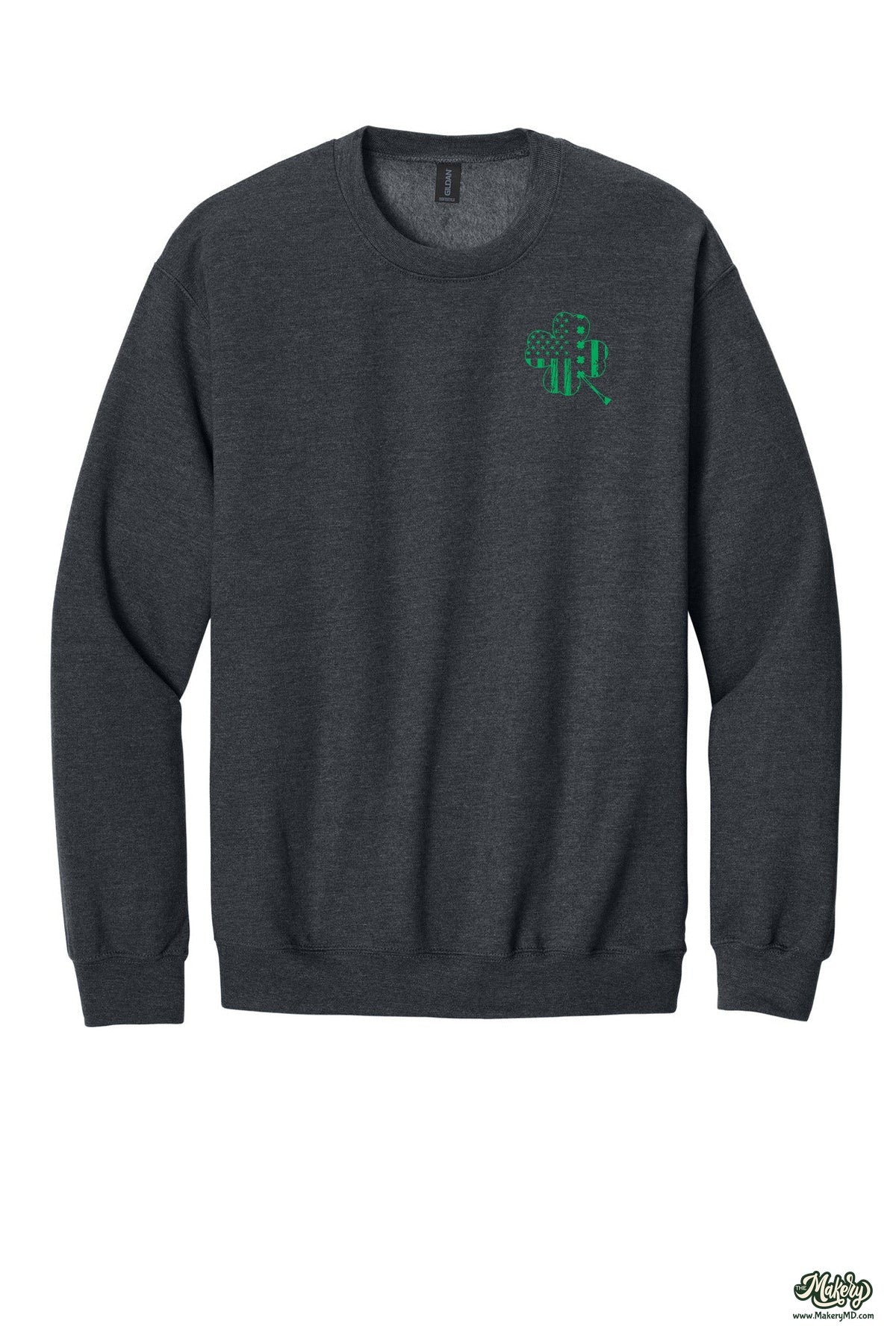 Shamrock Flag - Crewneck Sweatshirt / Dark Heather / front