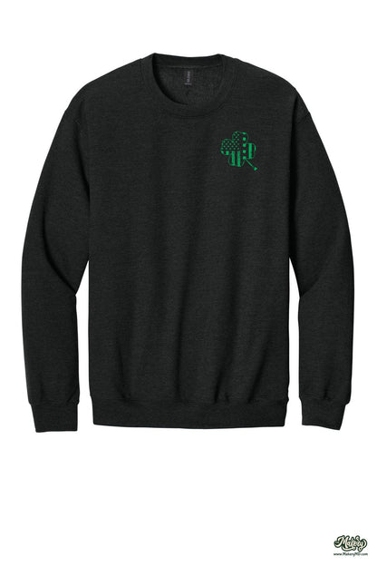 Shamrock Flag - Crewneck Sweatshirt / Heather Black / front