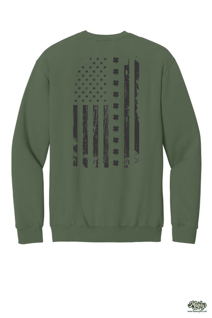 Shamrock Flag - Crewneck Sweatshirt / Military Green / back