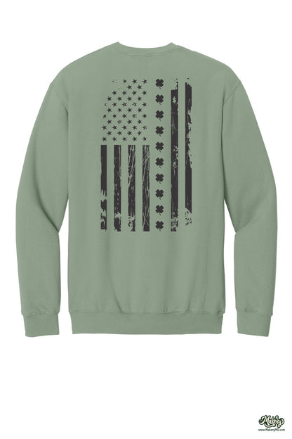 Shamrock Flag - Crewneck Sweatshirt / Sage / back