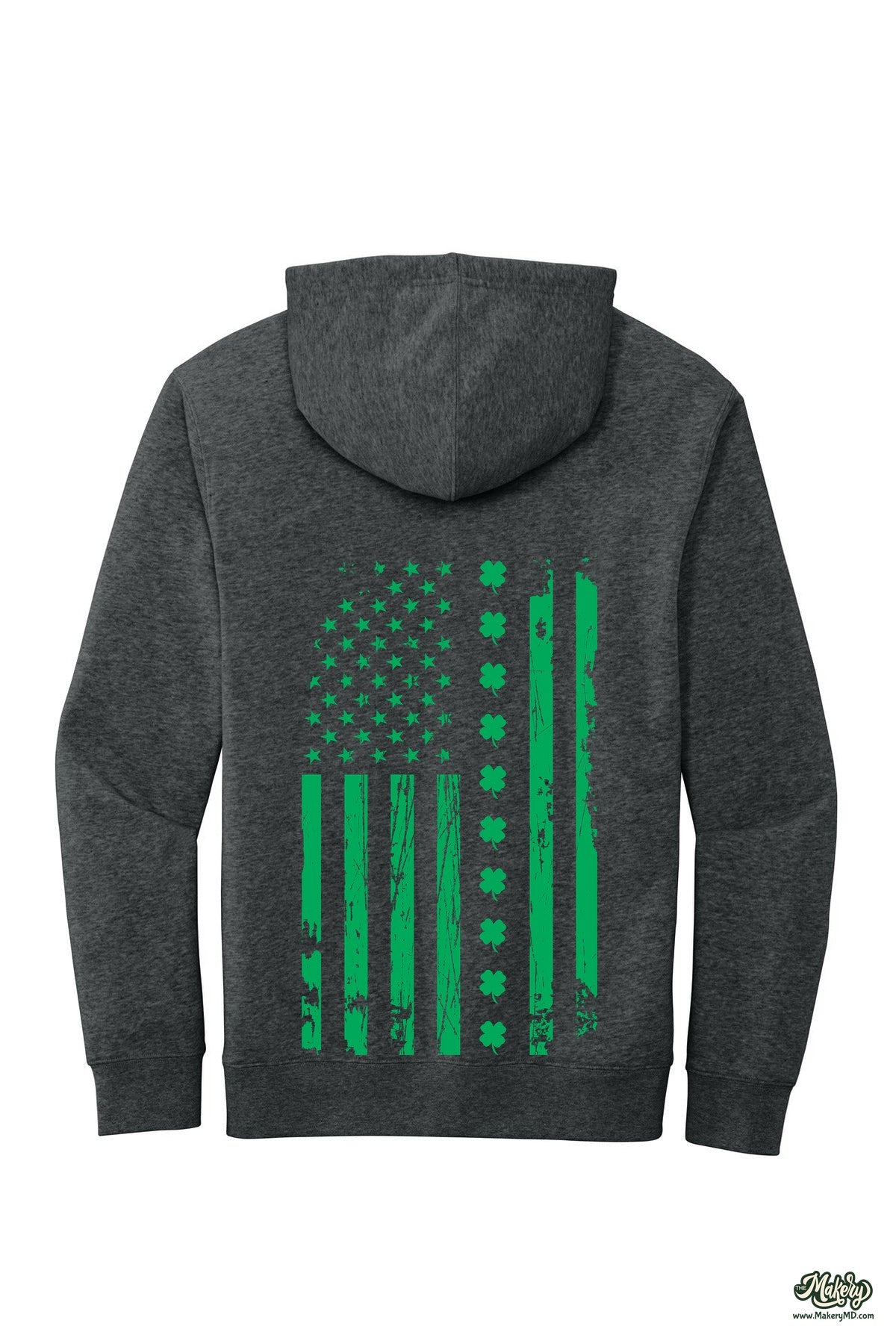 Shamrock Flag - Hoodie / Heathered Charcoal / back