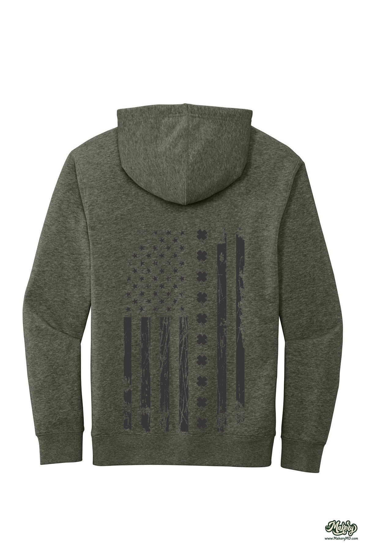 Shamrock Flag - Hoodie / Heathered Olive / back