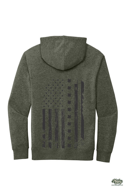 Shamrock Flag - Hoodie / Heathered Olive / back