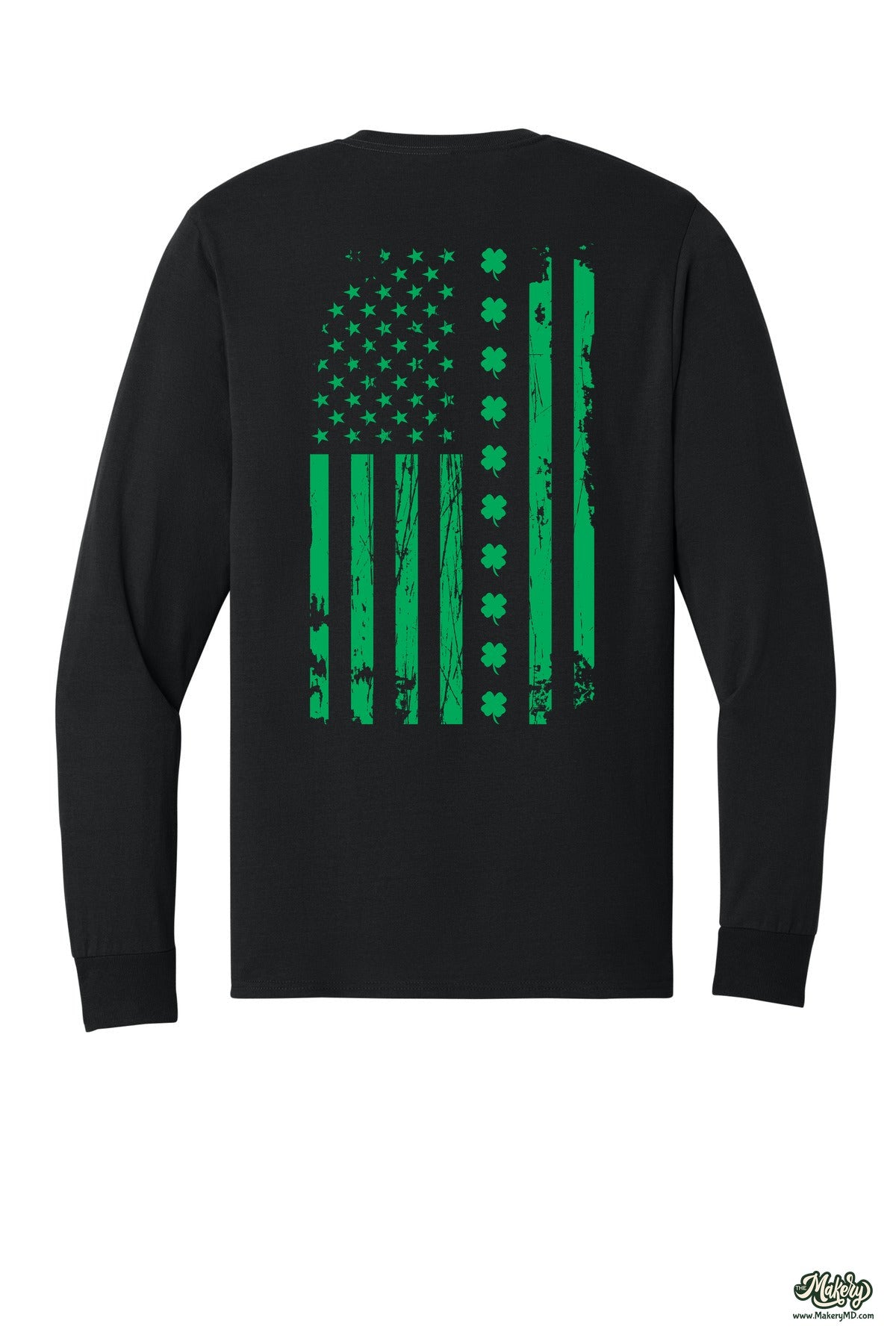 Shamrock Flag - Long Sleeve Tee / Black / back