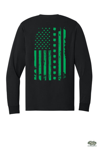 Shamrock Flag - Long Sleeve Tee / Black / back