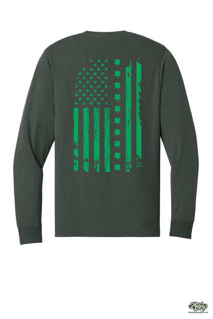 Shamrock Flag - Long Sleeve Tee / Charcoal Grey / back