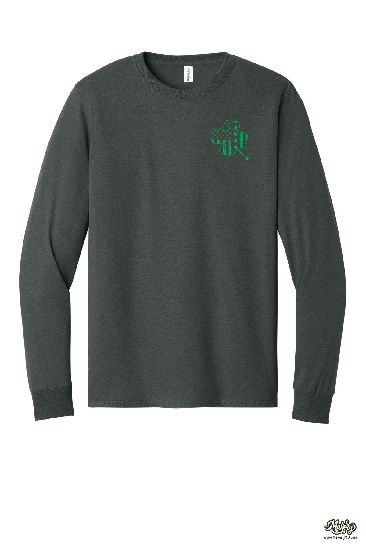Shamrock Flag - Long Sleeve Tee / Charcoal Grey / front