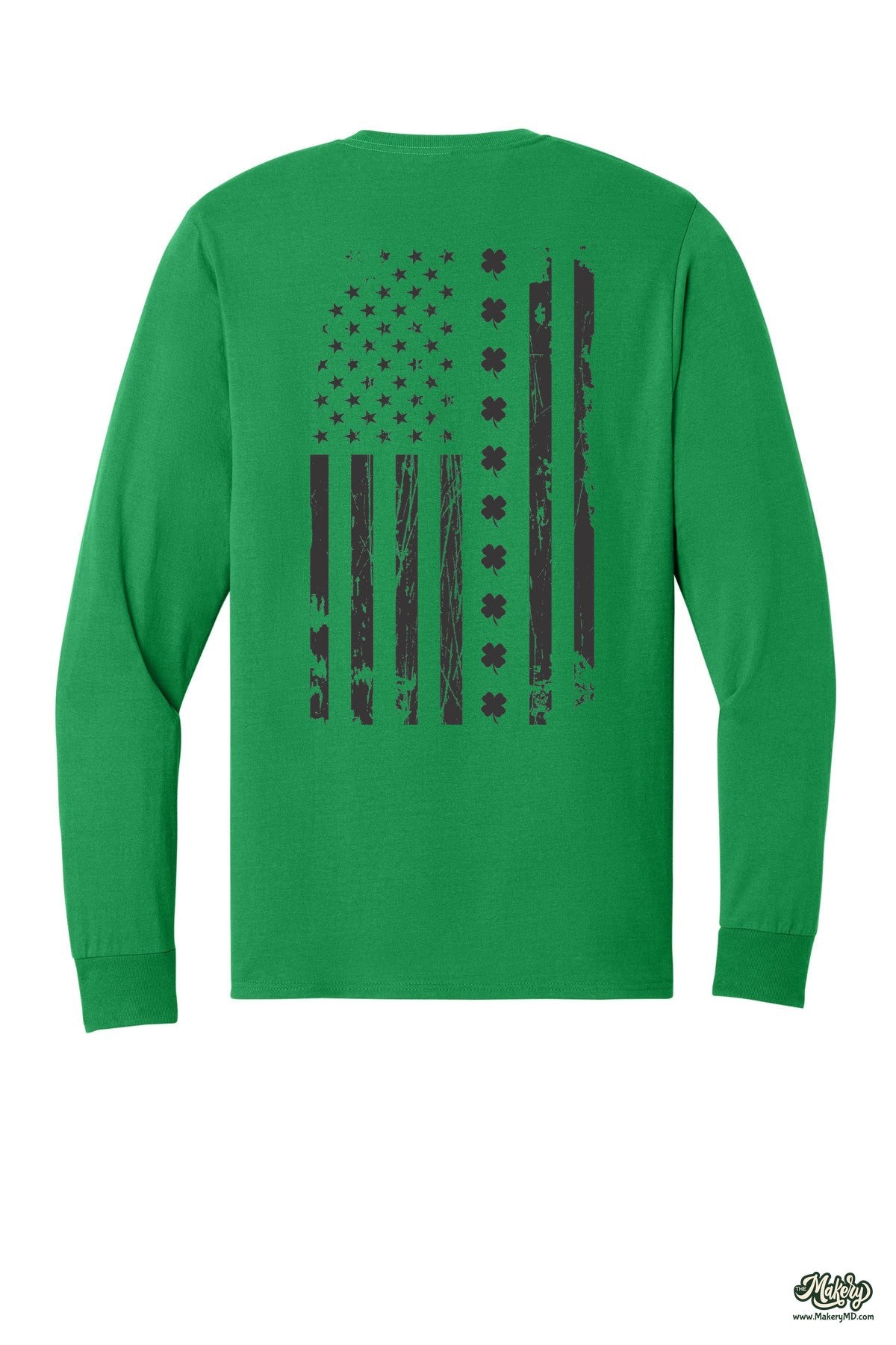 Shamrock Flag - Long Sleeve Tee / Kelly / back