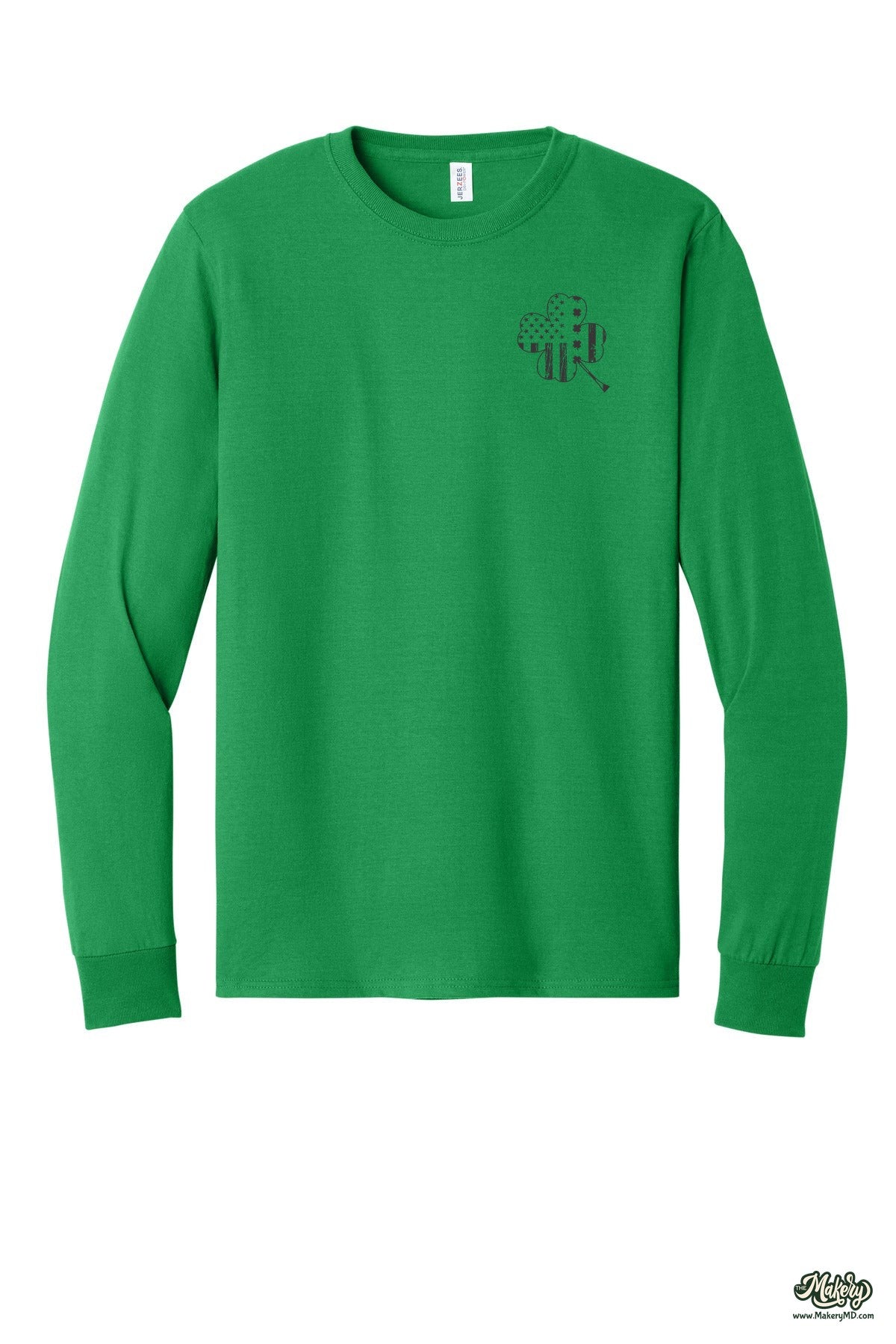Shamrock Flag - Long Sleeve Tee / Kelly / front