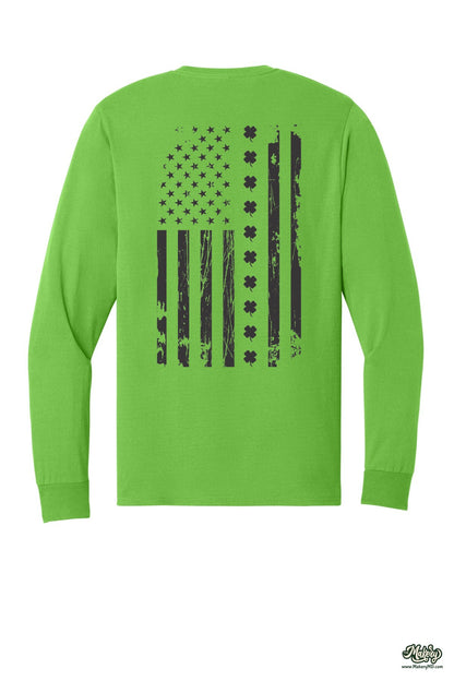 Shamrock Flag - Long Sleeve Tee / Kiwi / back