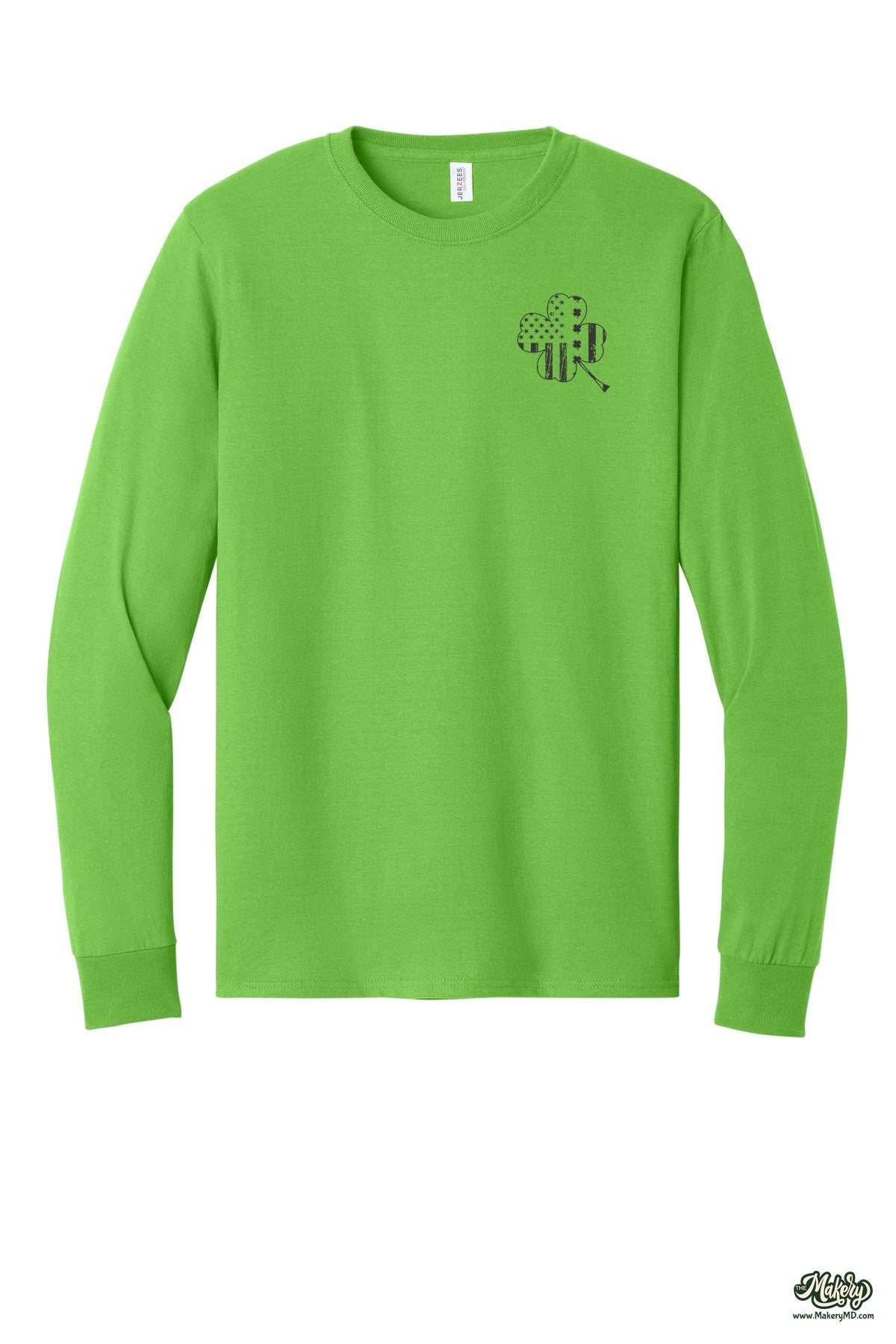 Shamrock Flag - Long Sleeve Tee / Kiwi / front