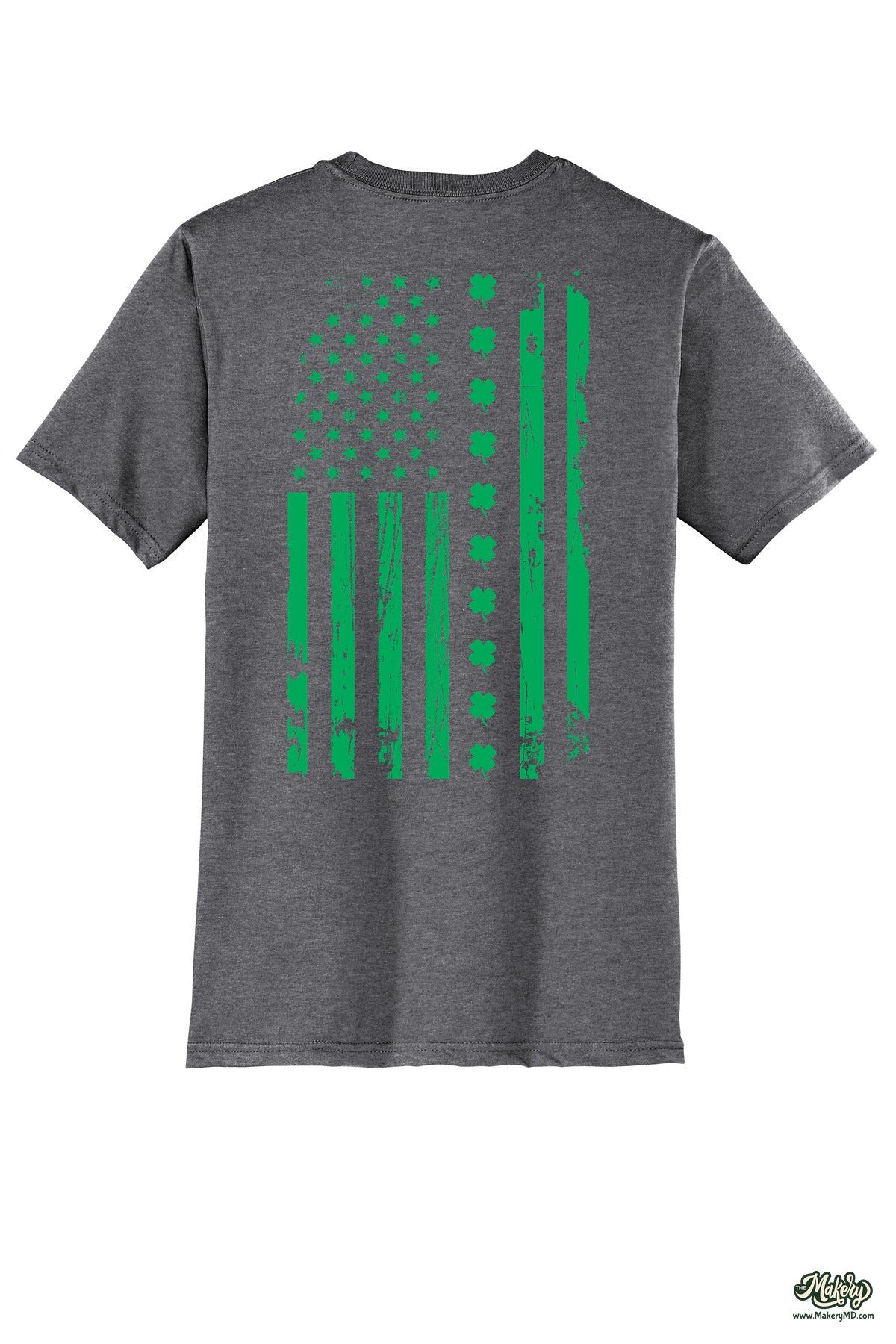 Shamrock Flag - Short Sleeve Tee / Heathered Charcoal / back