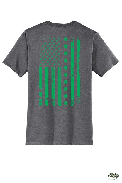 Shamrock Flag - Short Sleeve Tee / Heathered Charcoal / back