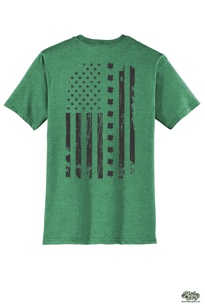 Shamrock Flag - Short Sleeve Tee / Heathered Kelly Green / back