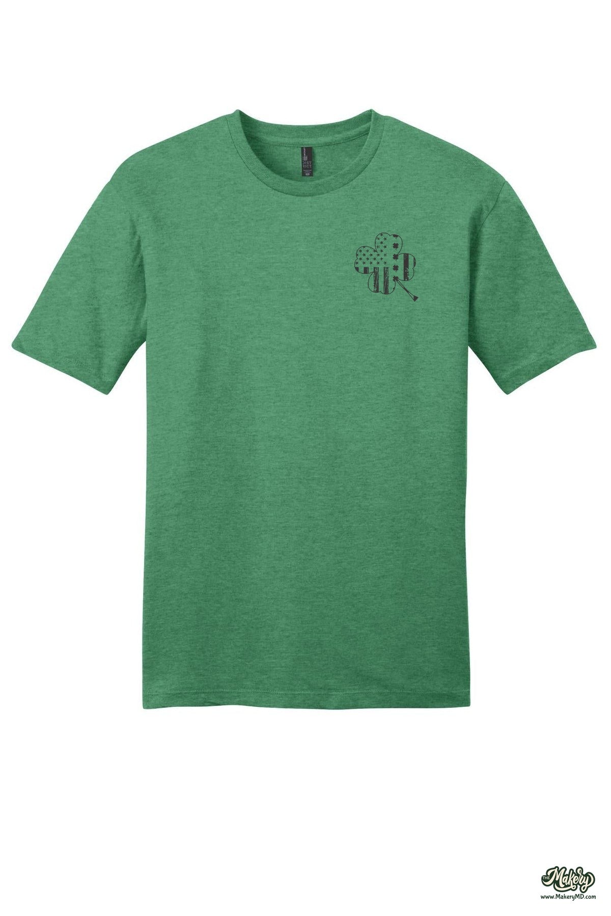 Shamrock Flag - Short Sleeve Tee / Heathered Kelly Green / front