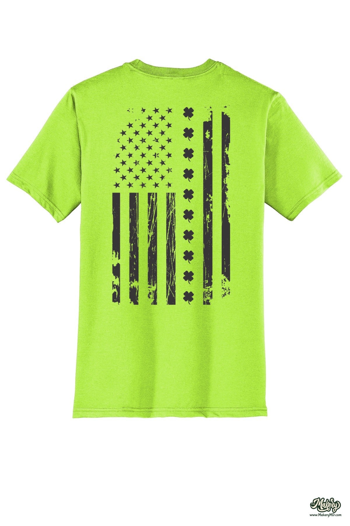 Shamrock Flag - Short Sleeve Tee / Lime Shock / back