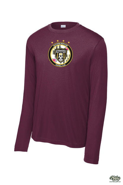 Long Sleeve Performance Tee / Maroon / front