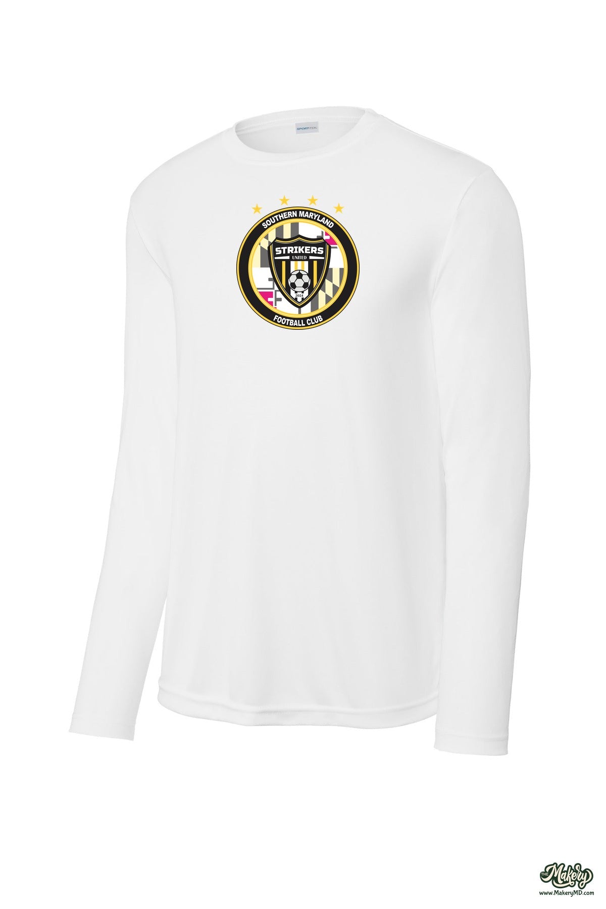 Long Sleeve Performance Tee / White / front