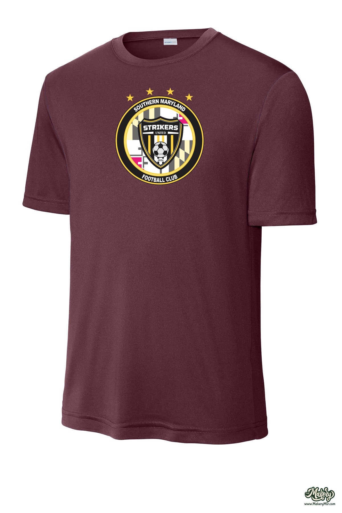 Short Sleeve Performance Tee / Maroon / front