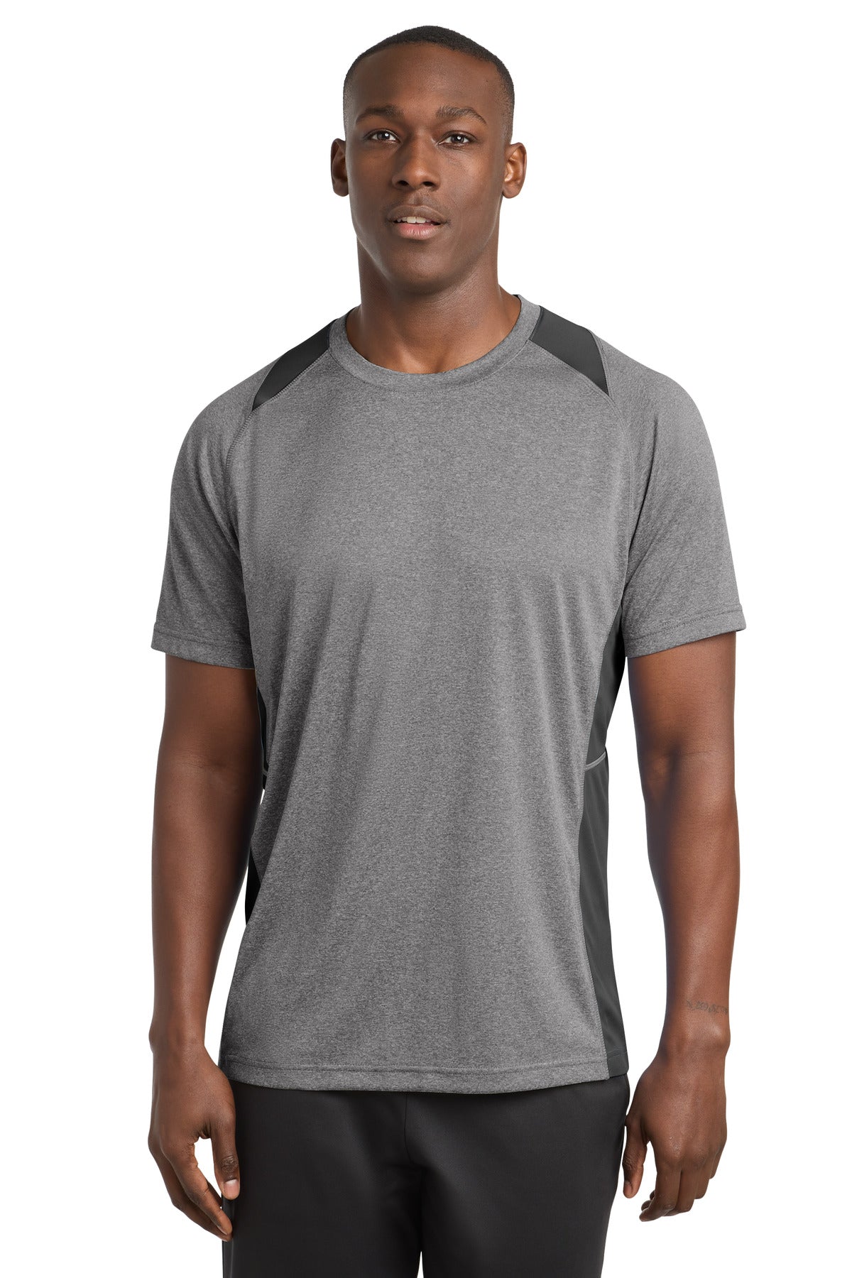 Sport-Tek Heather Colorblock Contender Tee. ST361 (Choose Your Design)
