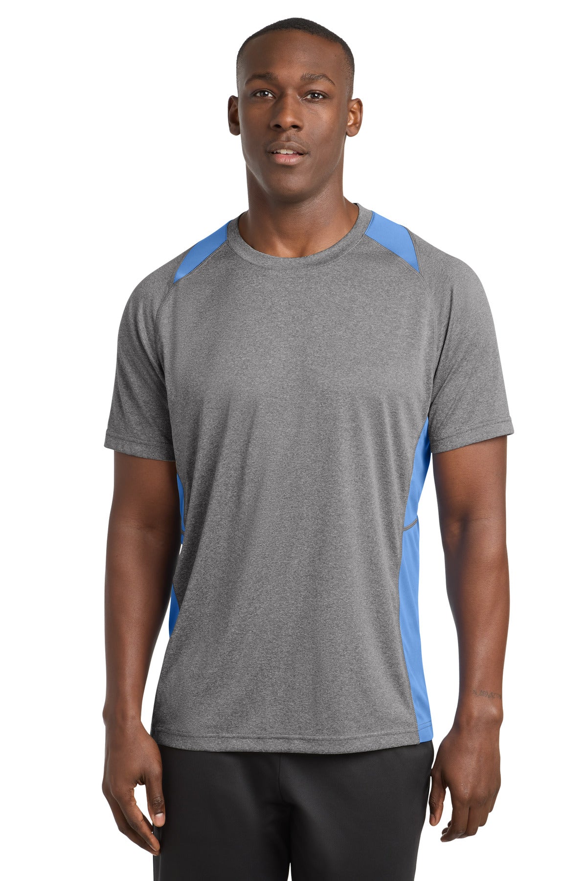 Sport-Tek Heather Colorblock Contender Tee. ST361 (Choose Your Design)