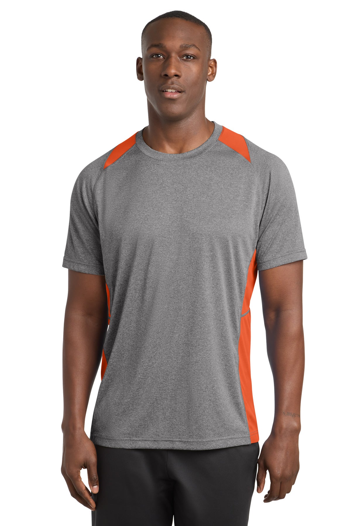Sport-Tek Heather Colorblock Contender Tee. ST361 (Choose Your Design)