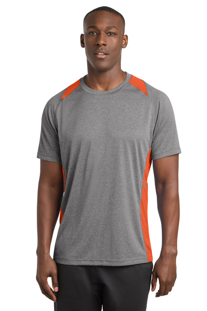 Sport-Tek Heather Colorblock Contender Tee. ST361 (Choose Your Design)